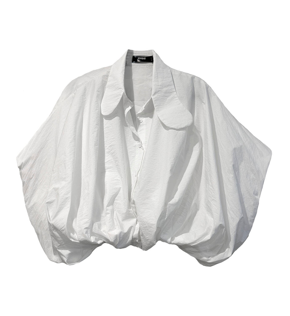 Balloon Cropped Poplin Shirt