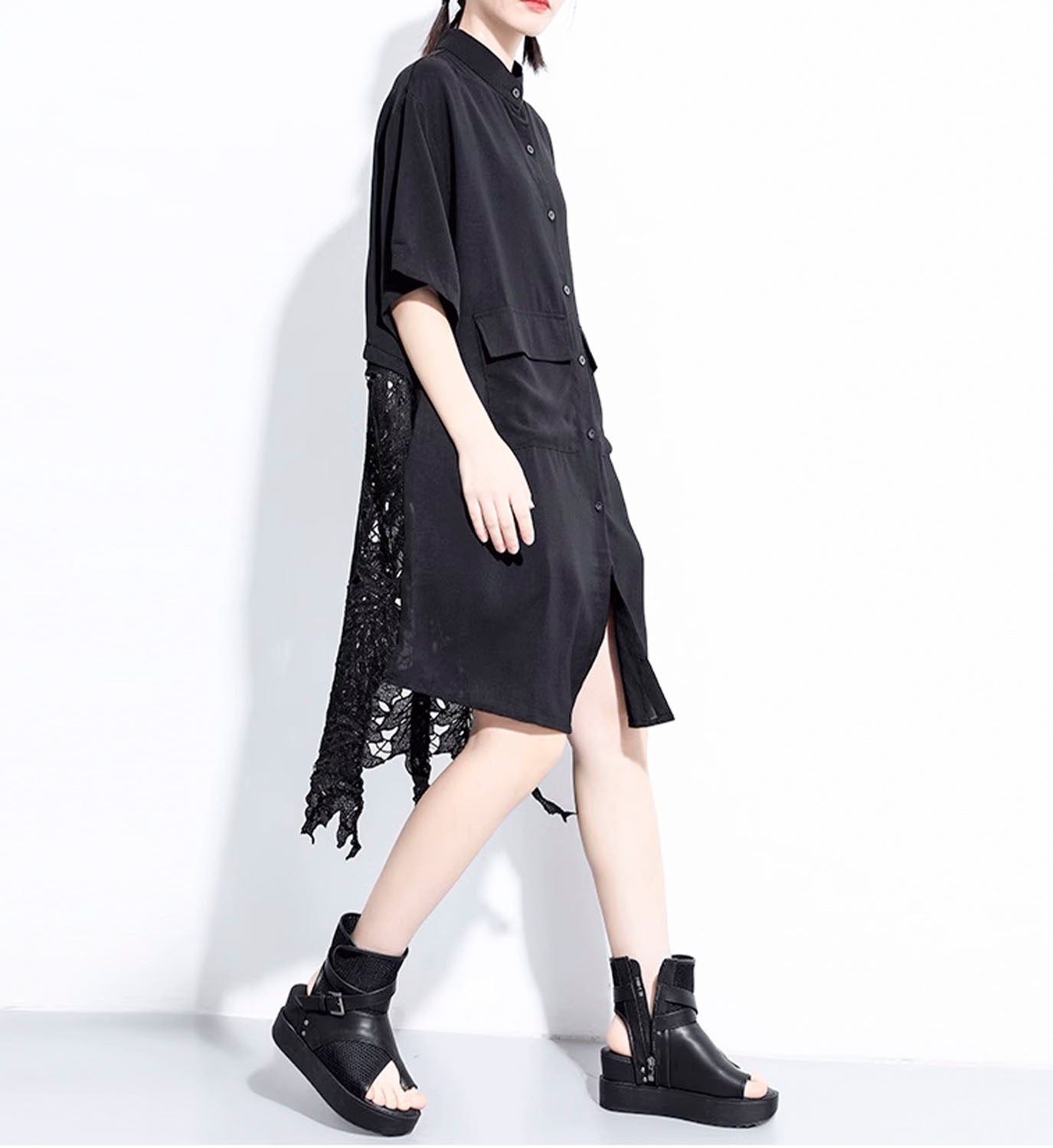 Lace Poplin Shirt Dress Lace Poplin Shirt Dress