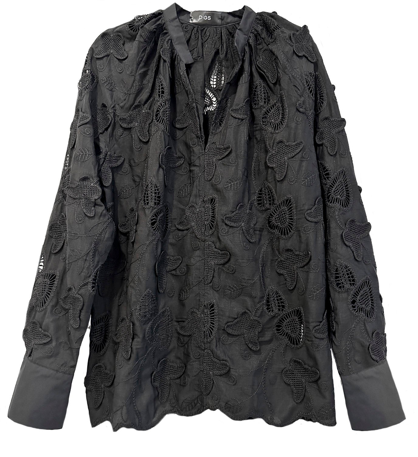 Embroidered Lace Painter Shirt - DIGS