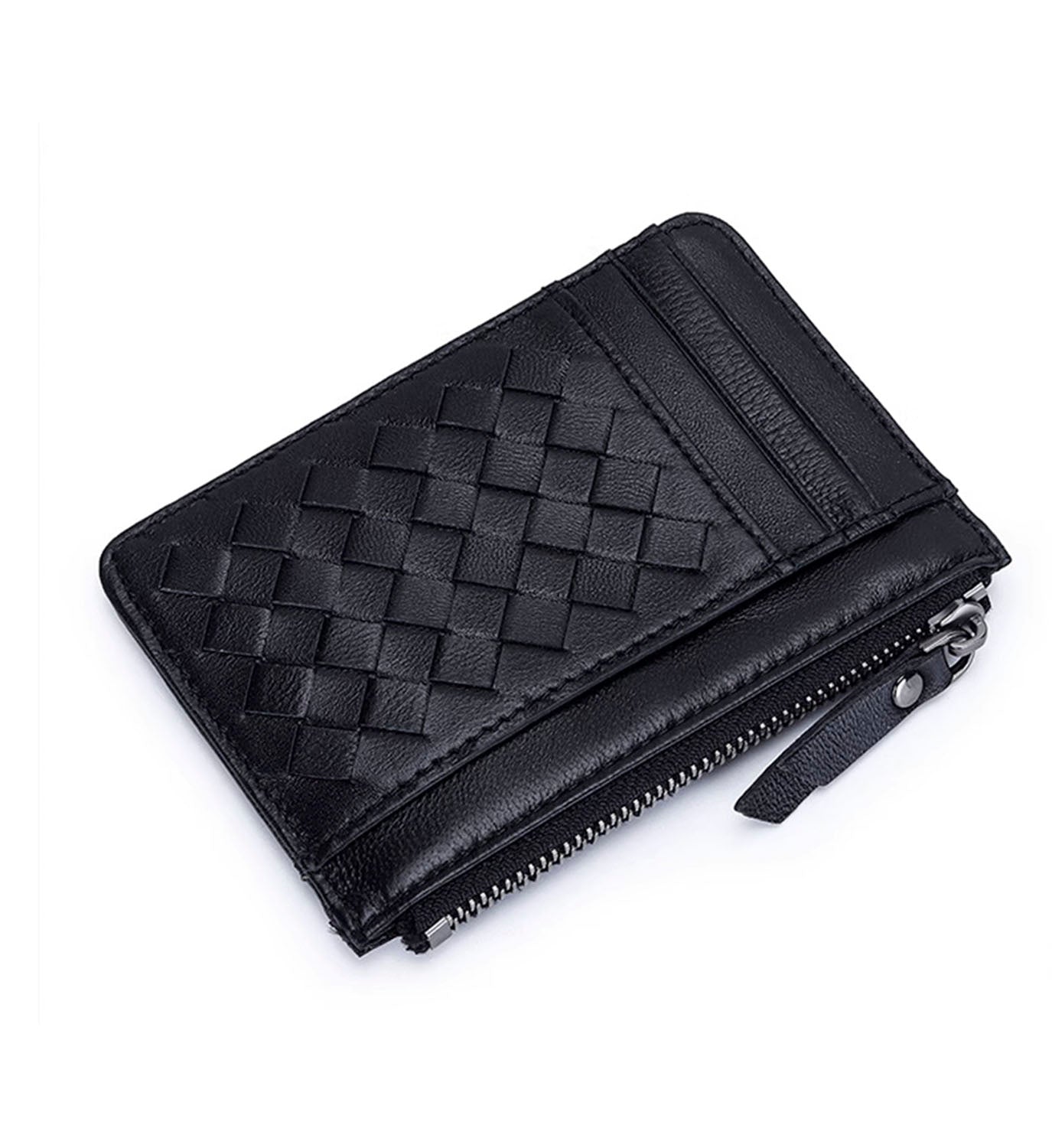 Woven Leather Card Wallet - DIGS