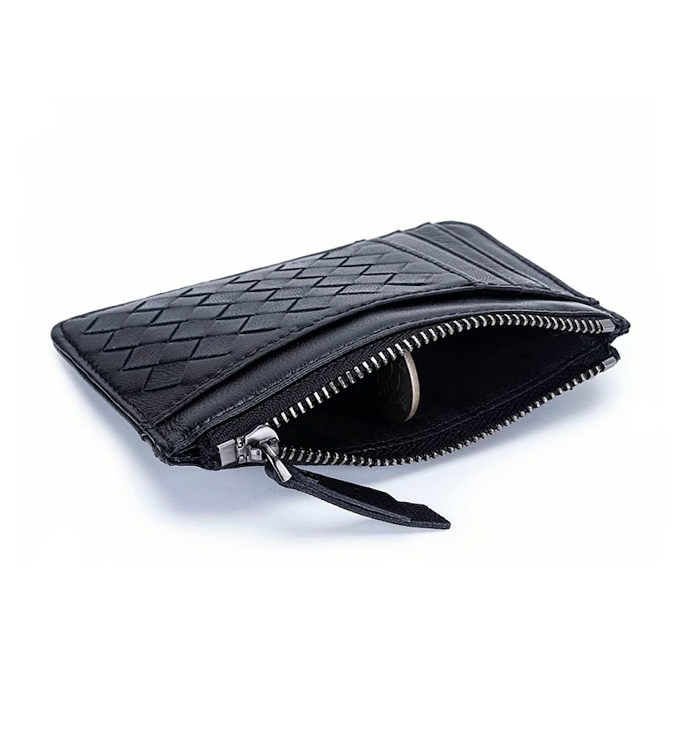 Woven Leather Card Wallet - DIGS