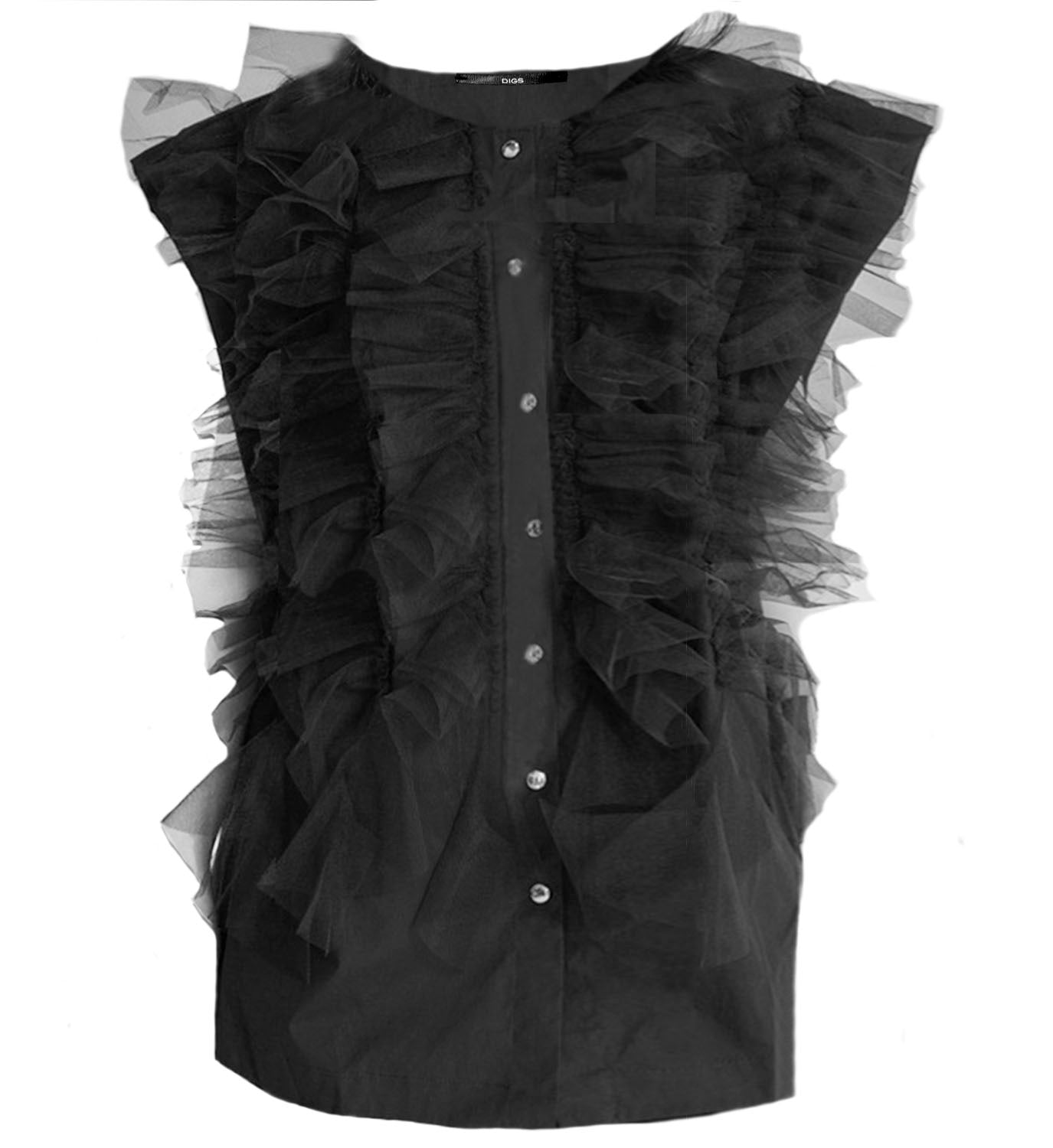 Tulle Ruffle Popln Shirt - DIGS