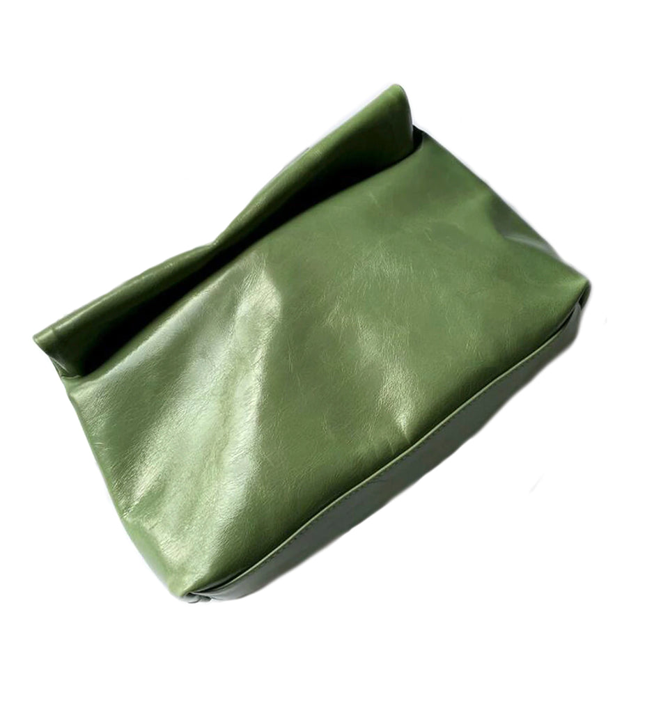 Roll Up Leather Clutch Bag