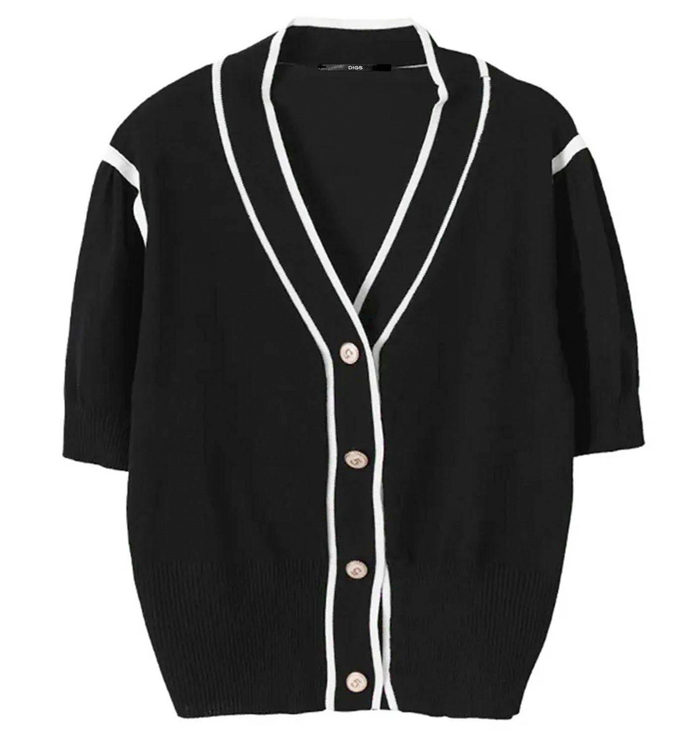 5 Piped Knit Sweater