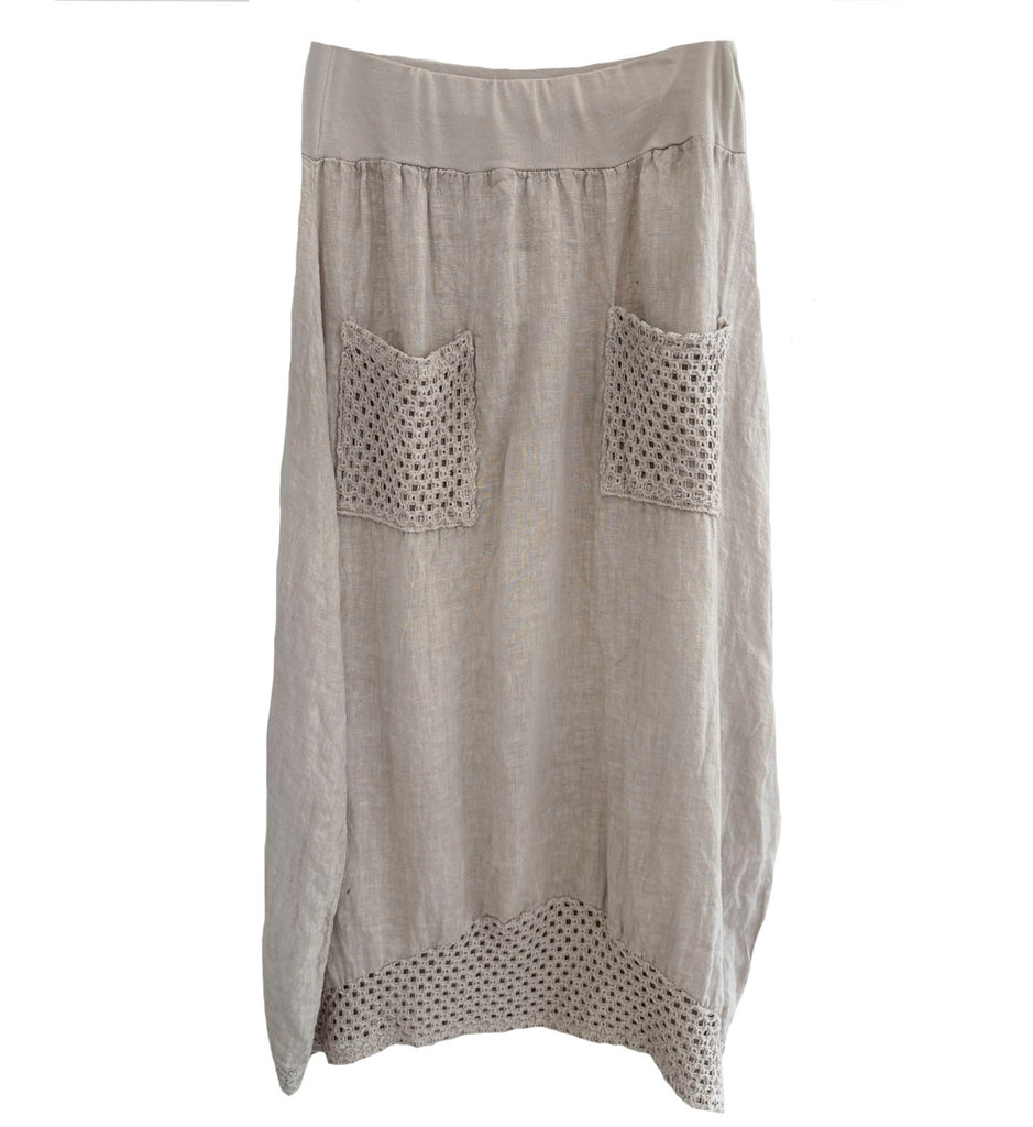 Linen Crochet Skirt