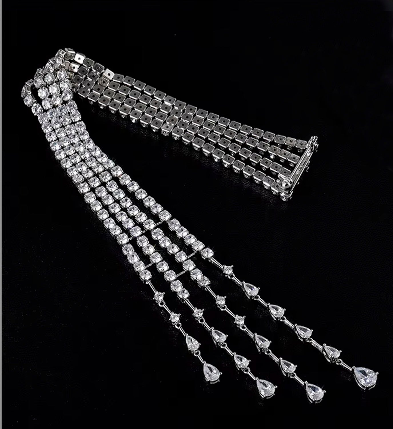 Draped Crystal Brooch