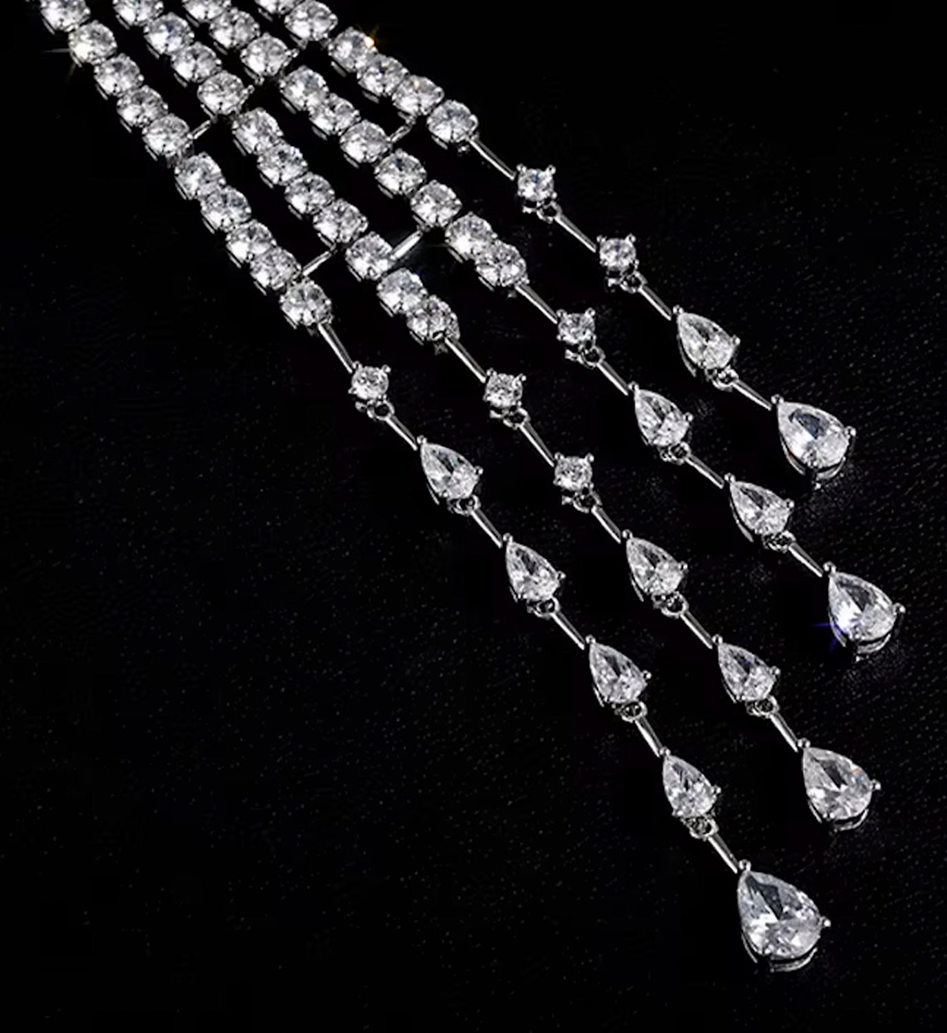 Draped Crystal Brooch