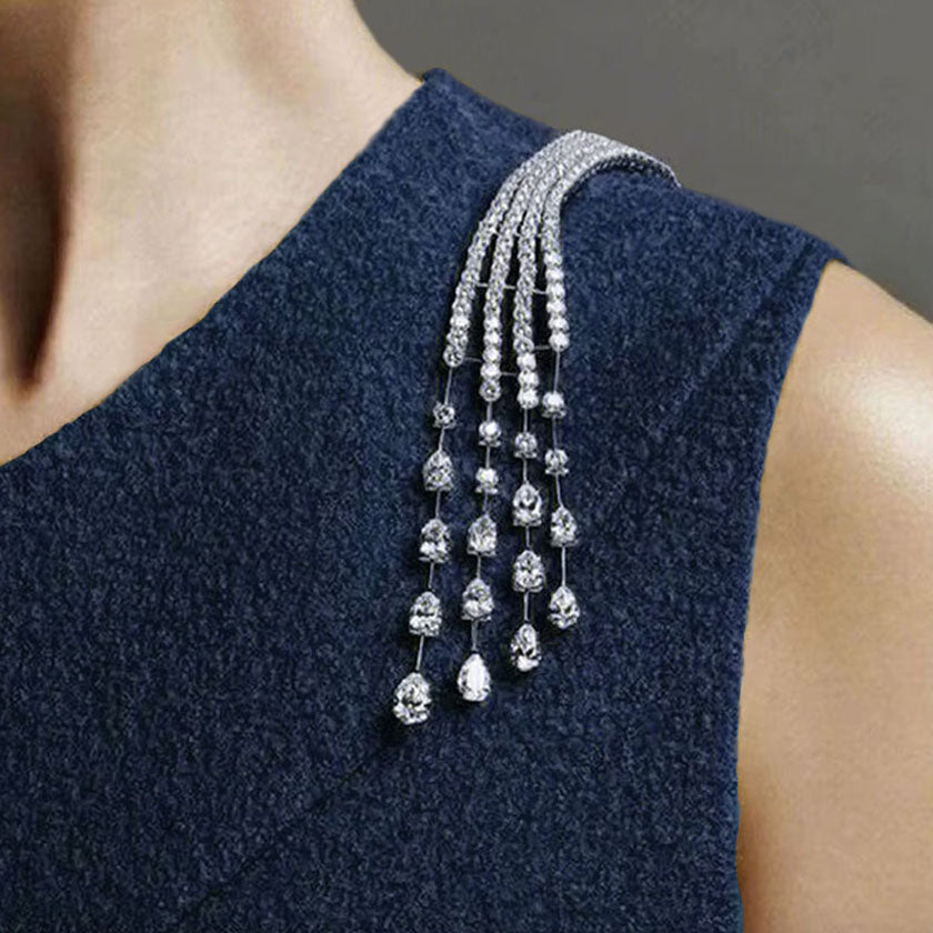 Draped Crystal Brooch