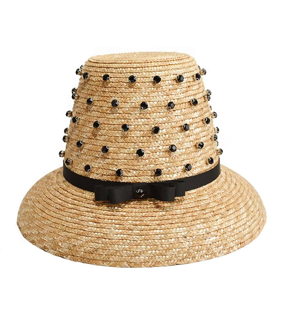 Crystal Straw Top Brim Hat