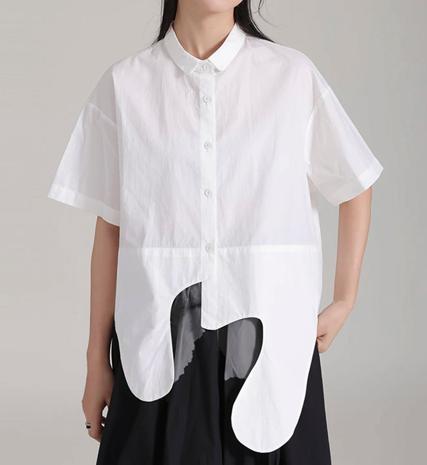 rounded hem dress shirt Curved Hem Shirt