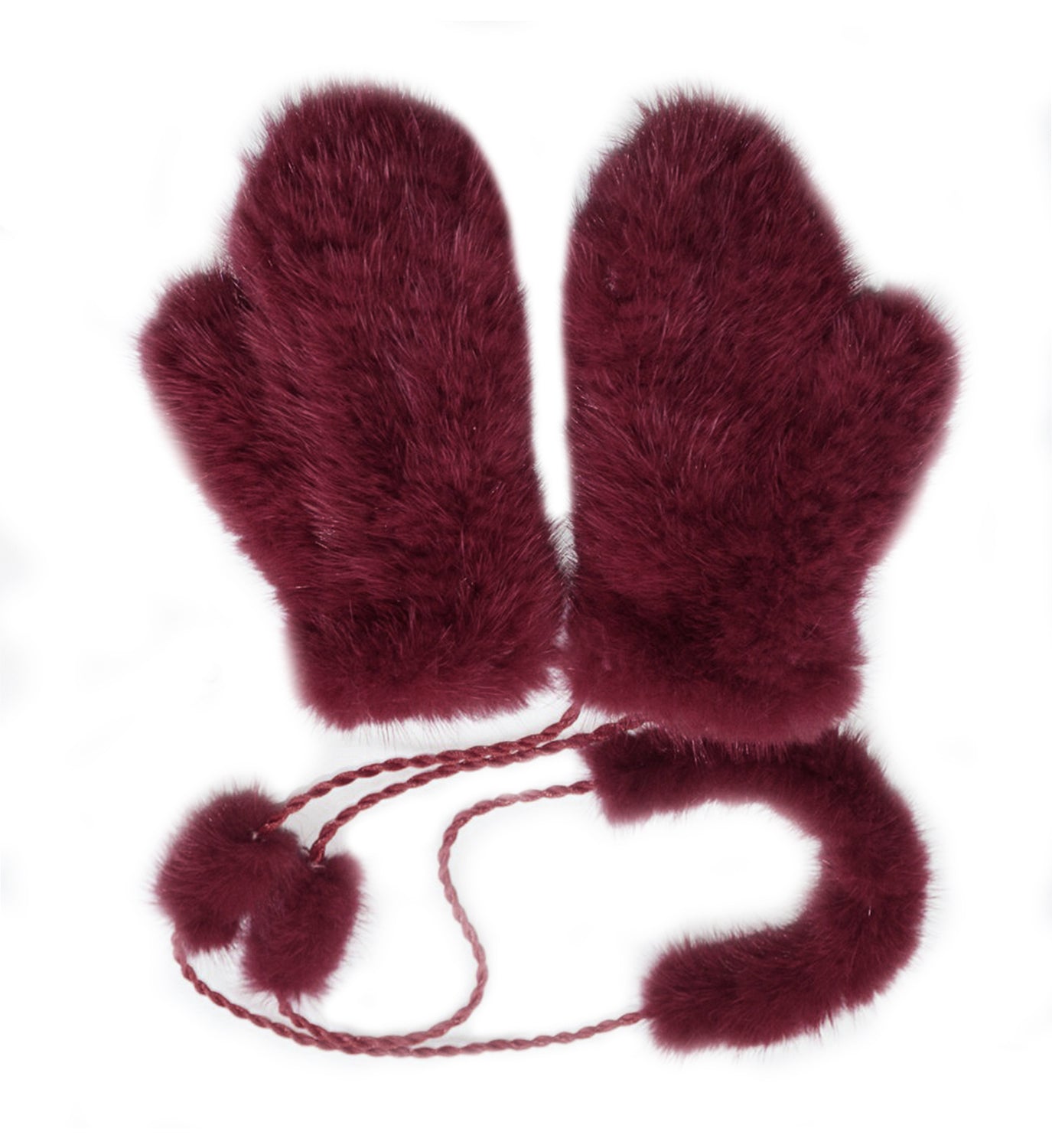 Mink Fur Mittens with String