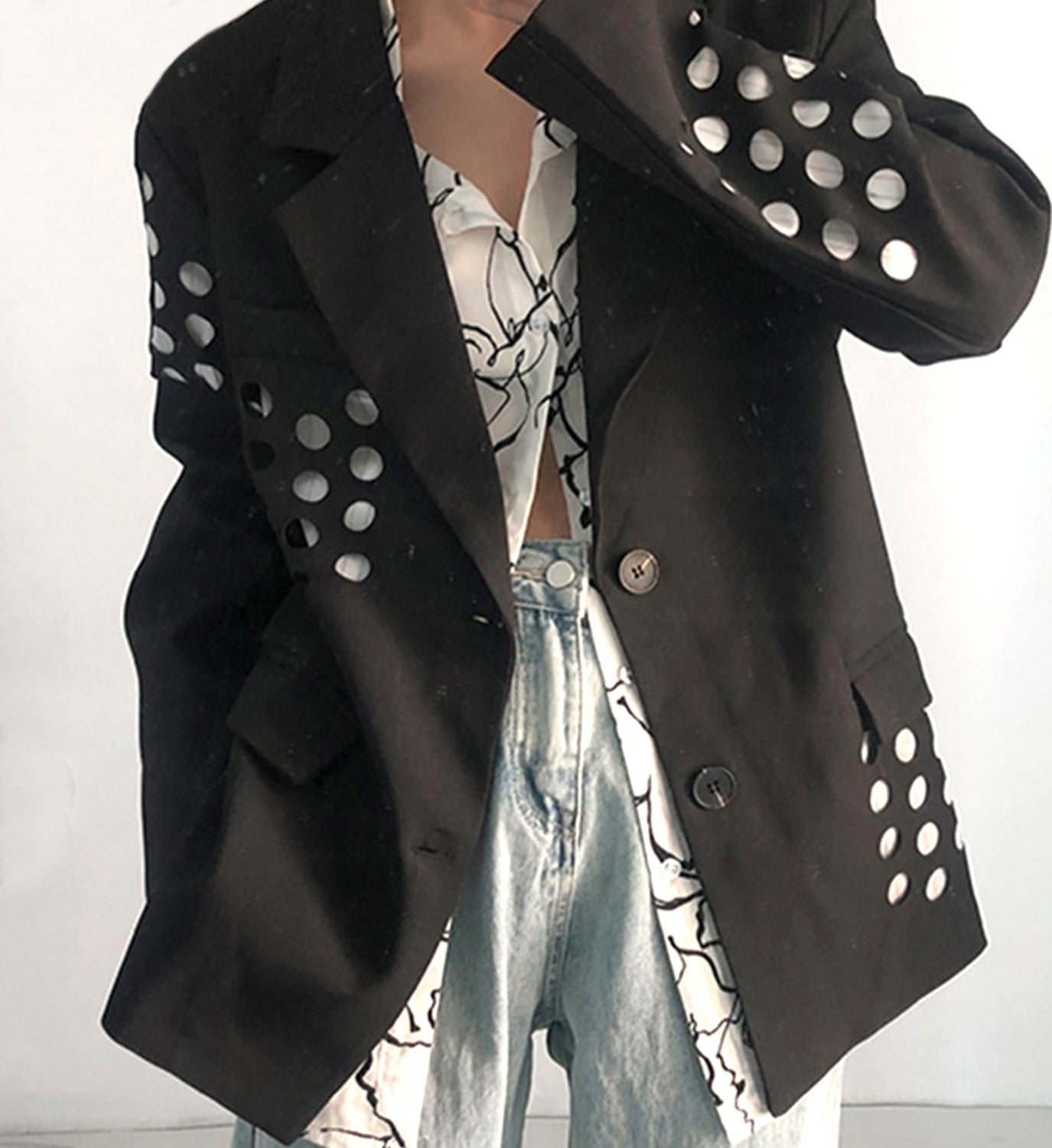Cut Out Dot Blazer