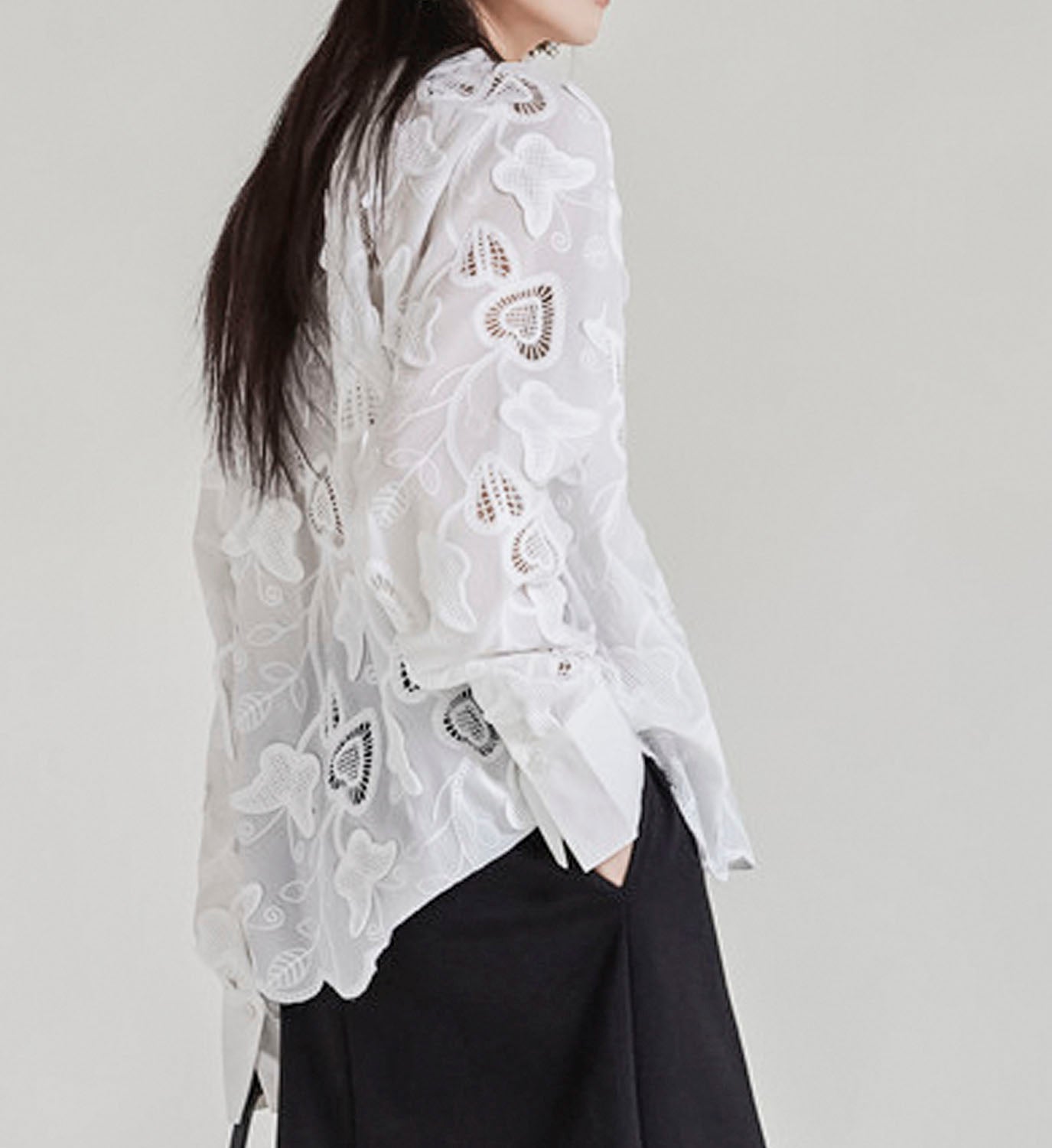 Embroidered Lace Painter Shirt - DIGS