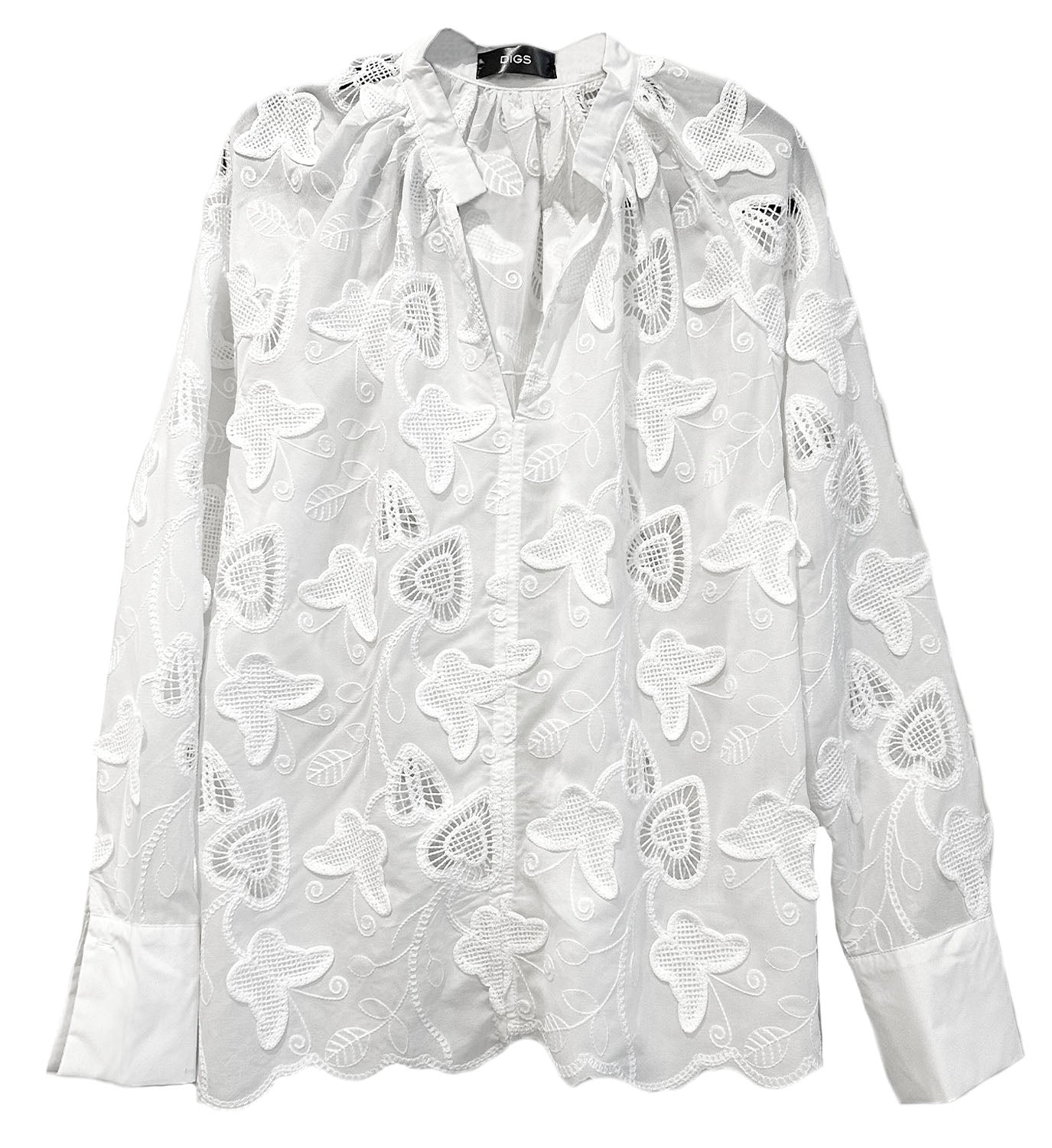Embroidered Lace Painter Shirt - DIGS