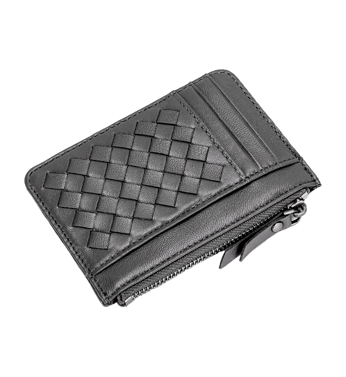 Woven Leather Card Wallet - DIGS
