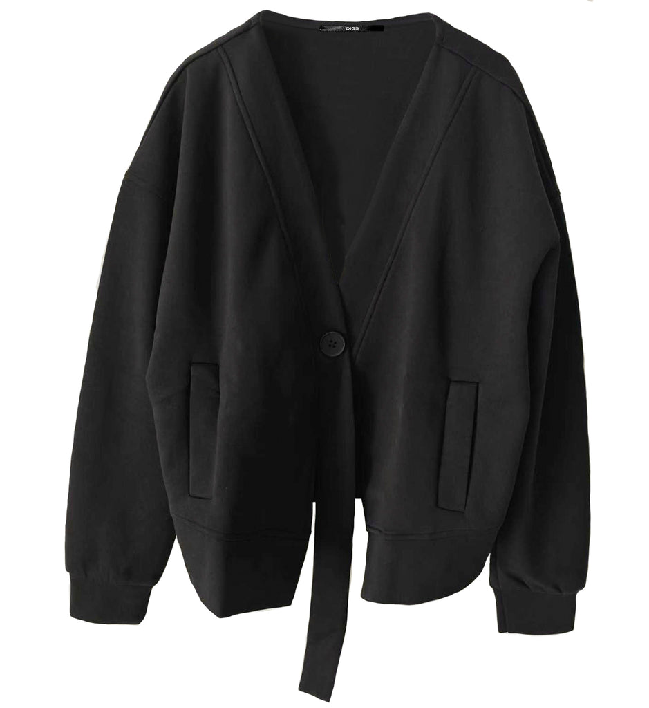 Button Sweatshirt Cardigan