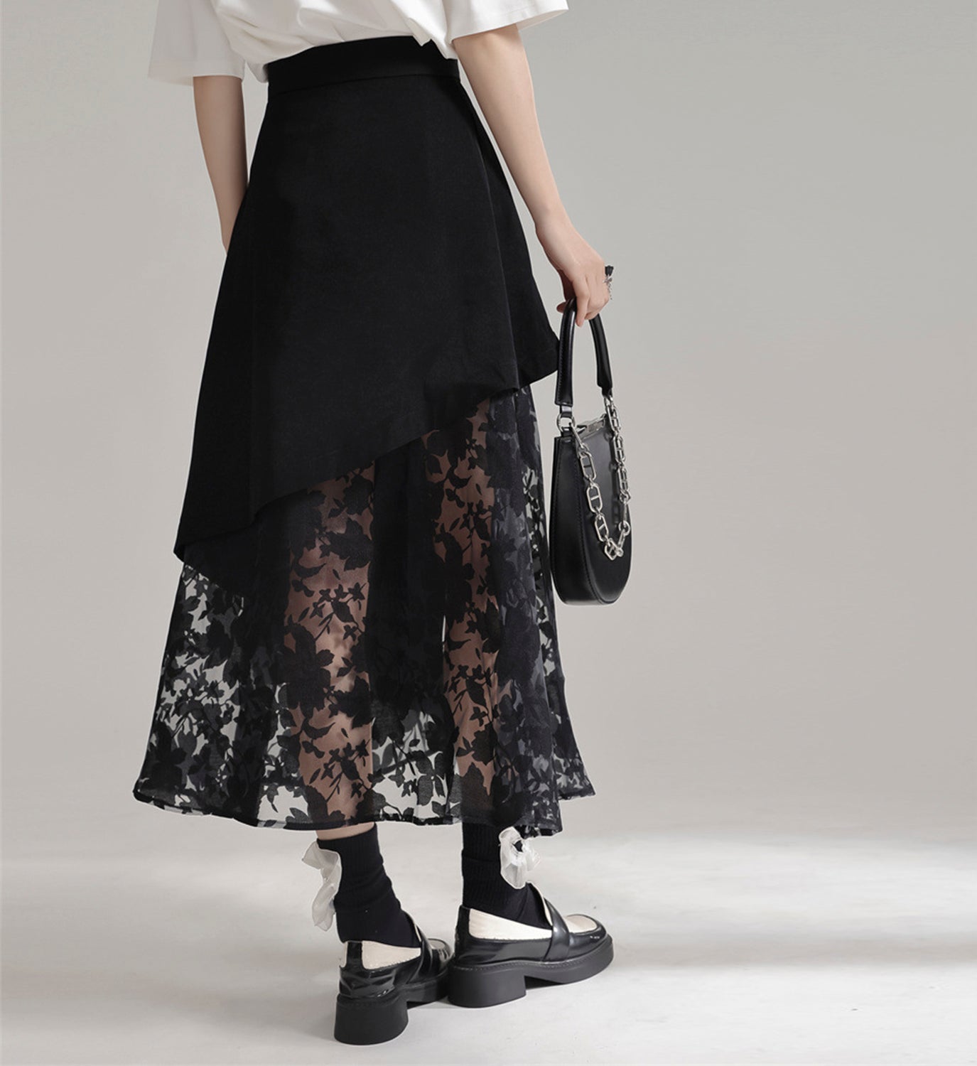 Lace Layered Midi Skirt - DIGS