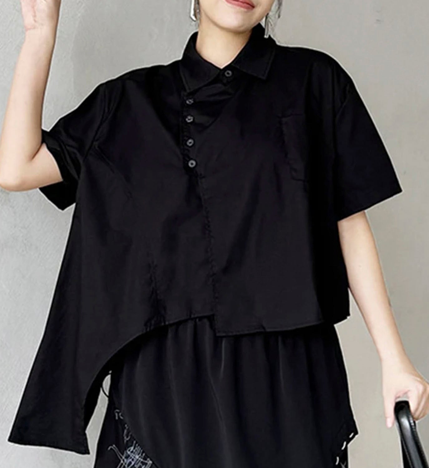 Asymmetrical Button Shirt - DIGS