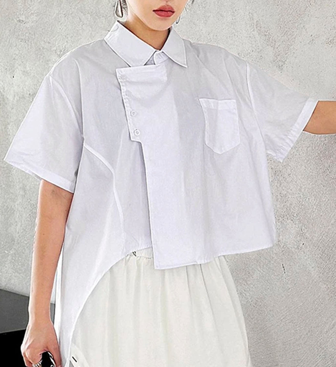 Asymmetrical Button Shirt - DIGS