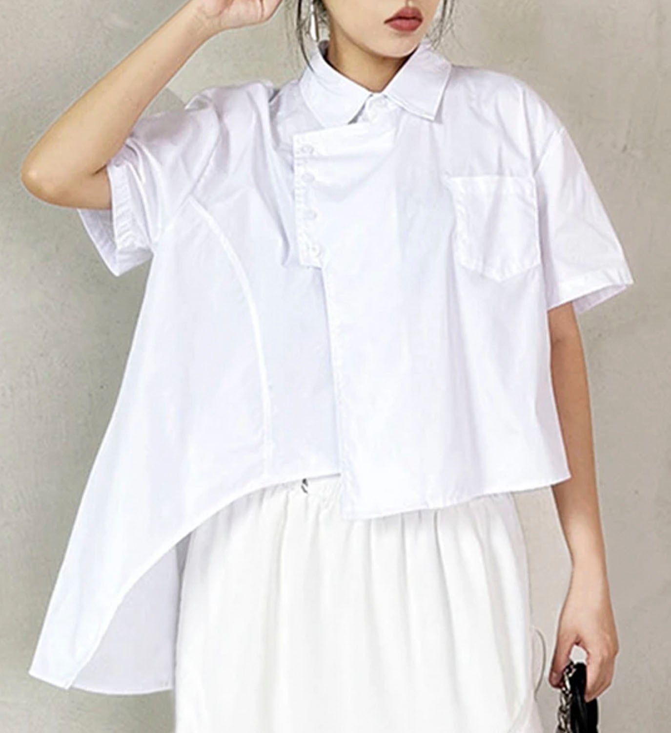 Asymmetrical Button Shirt - DIGS