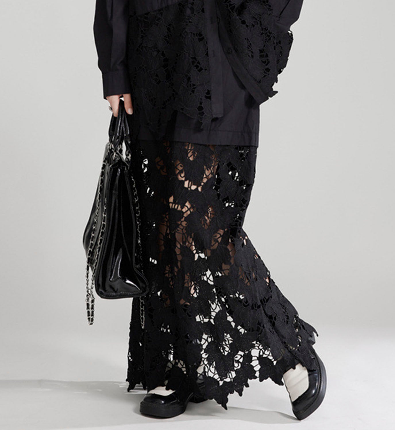 Poplin Lace Maxi Skirt - DIGS