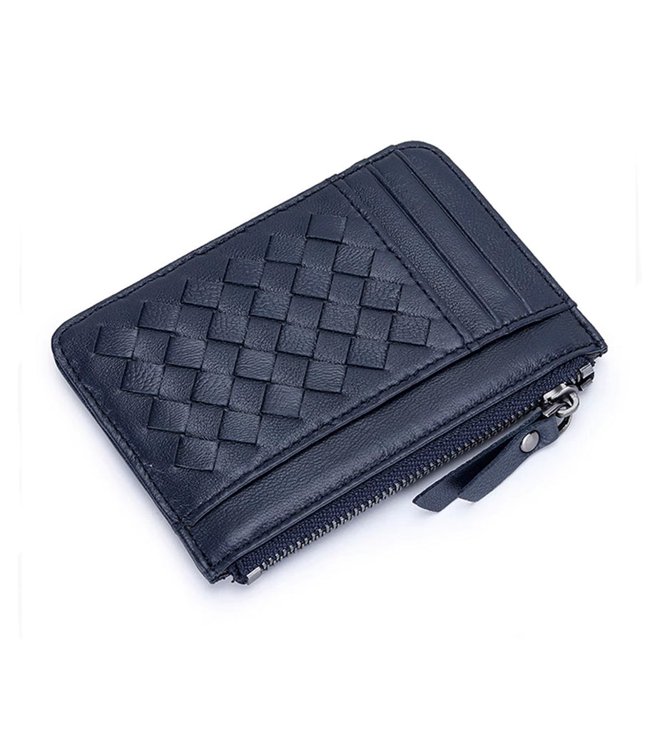 Woven Leather Card Wallet