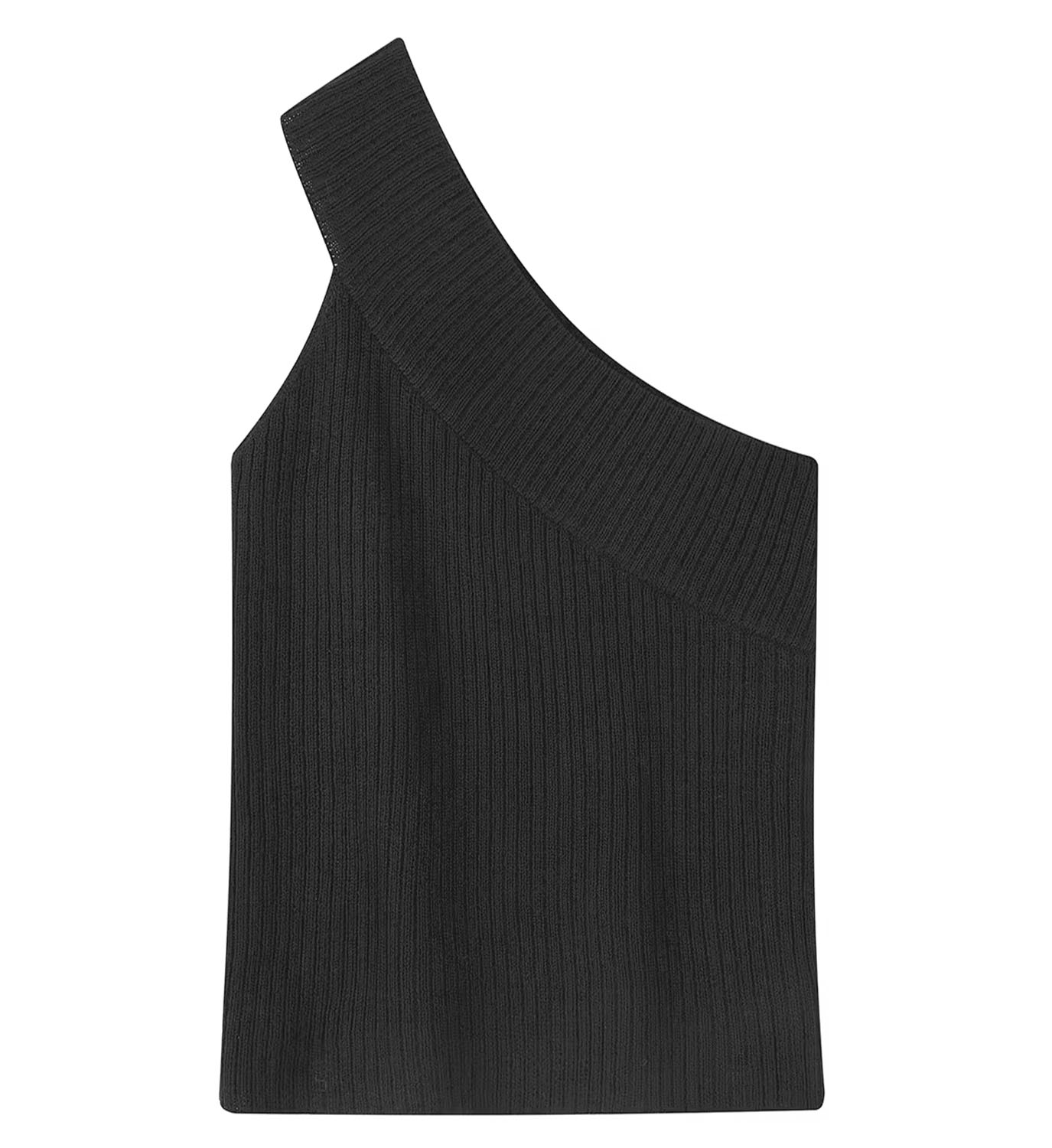 One Shoulder Rib Tank