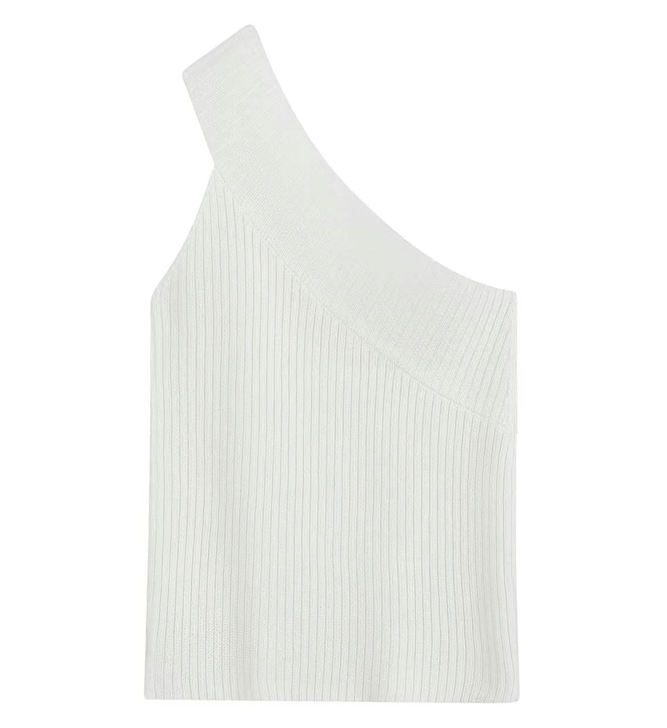 One Shoulder Rib Tank