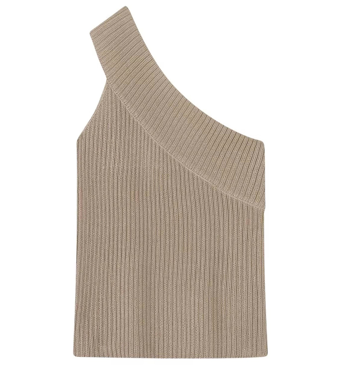 One Shoulder Rib Tank
