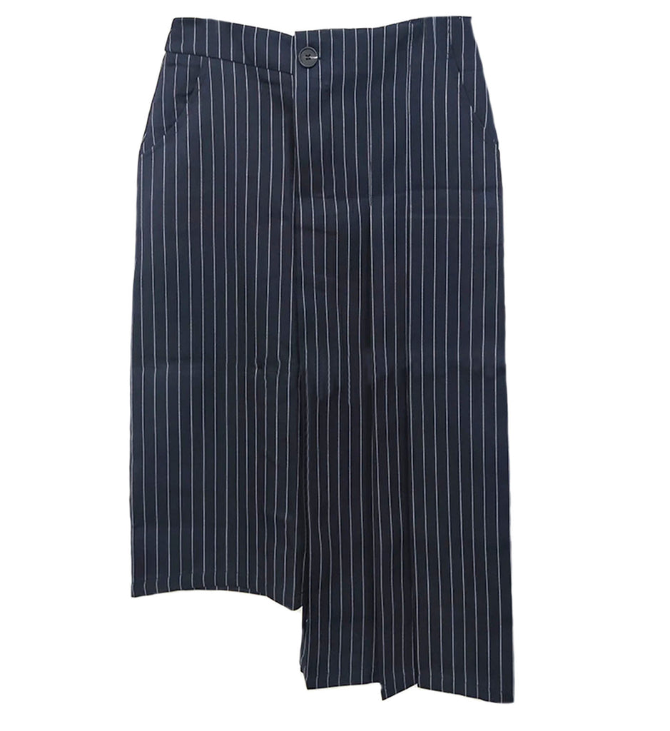 Pleated Pinstripe Skirt