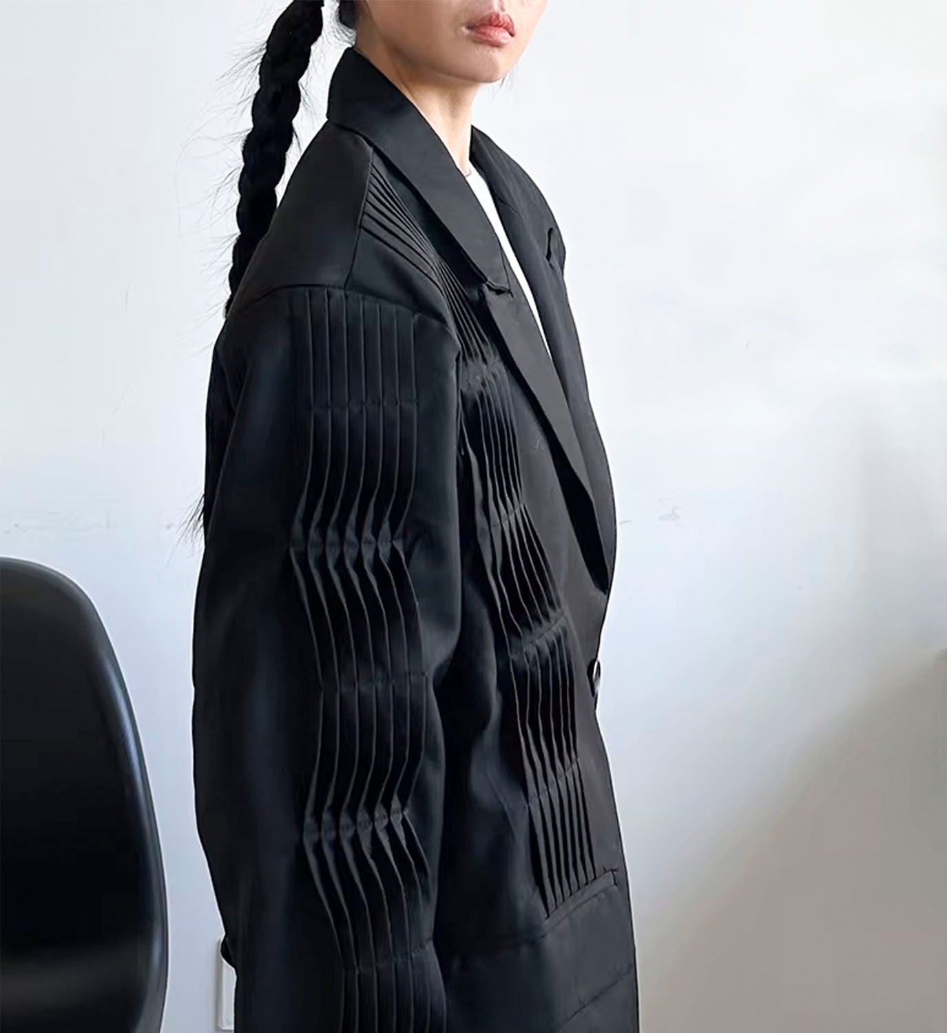 Multi Pleat Boyfriend Blazer - DIGS