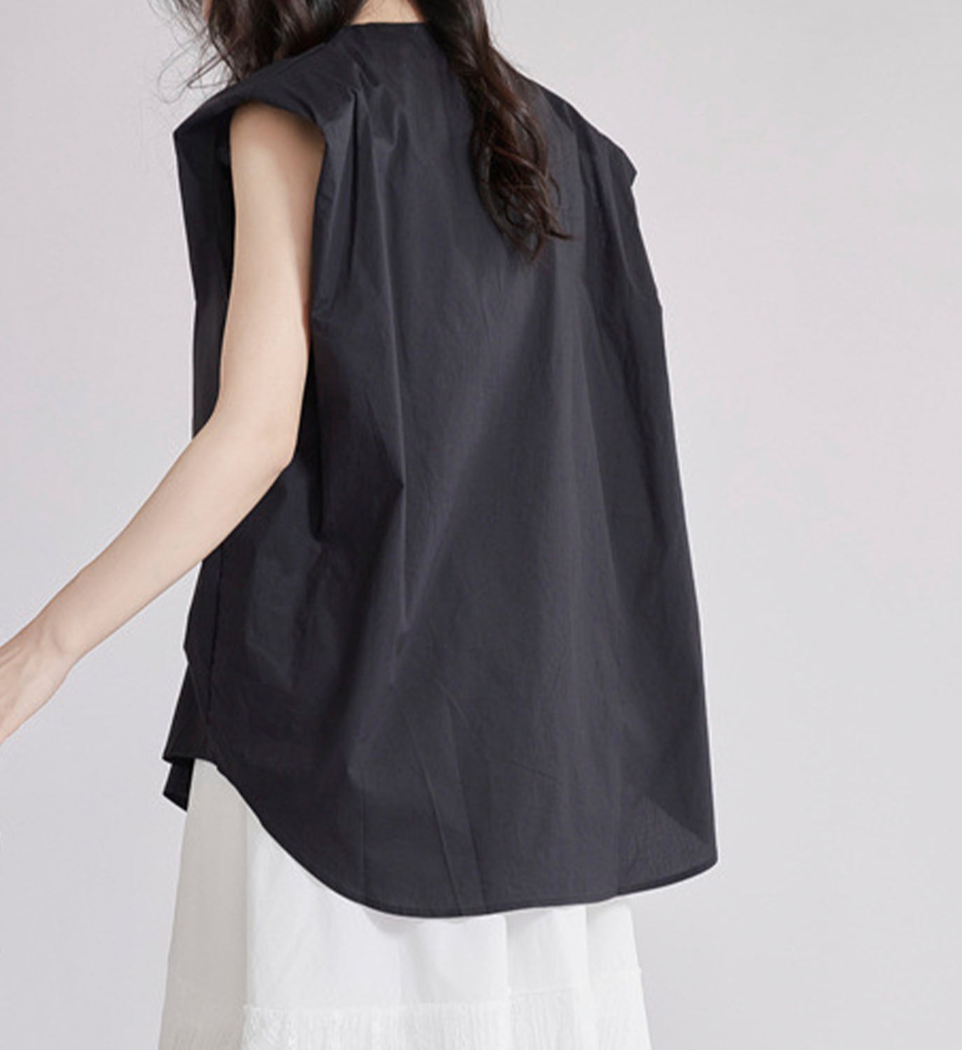 Drape Front Poplin Top - DIGS
