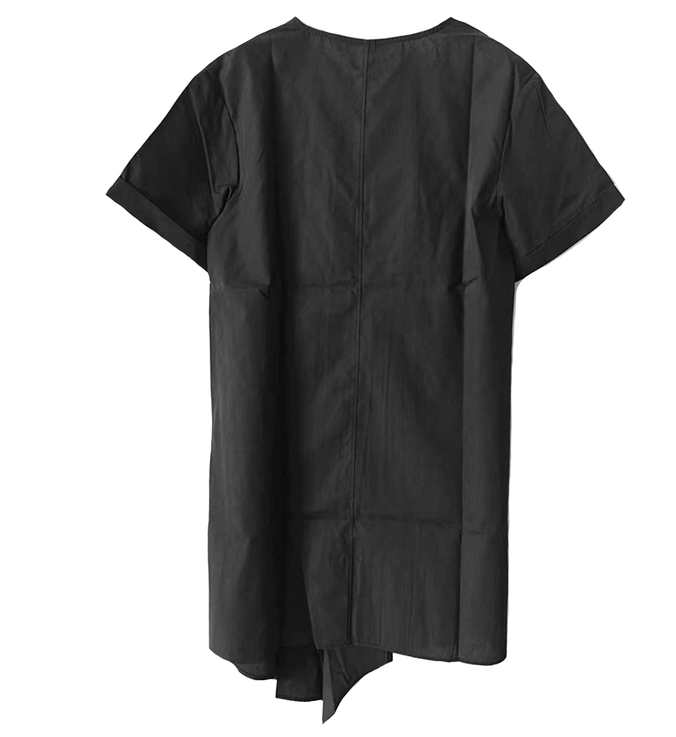 Cream poplin pleated short dress by DIGS with a pleated back and relaxed fit, perfect for casual or summer wear.