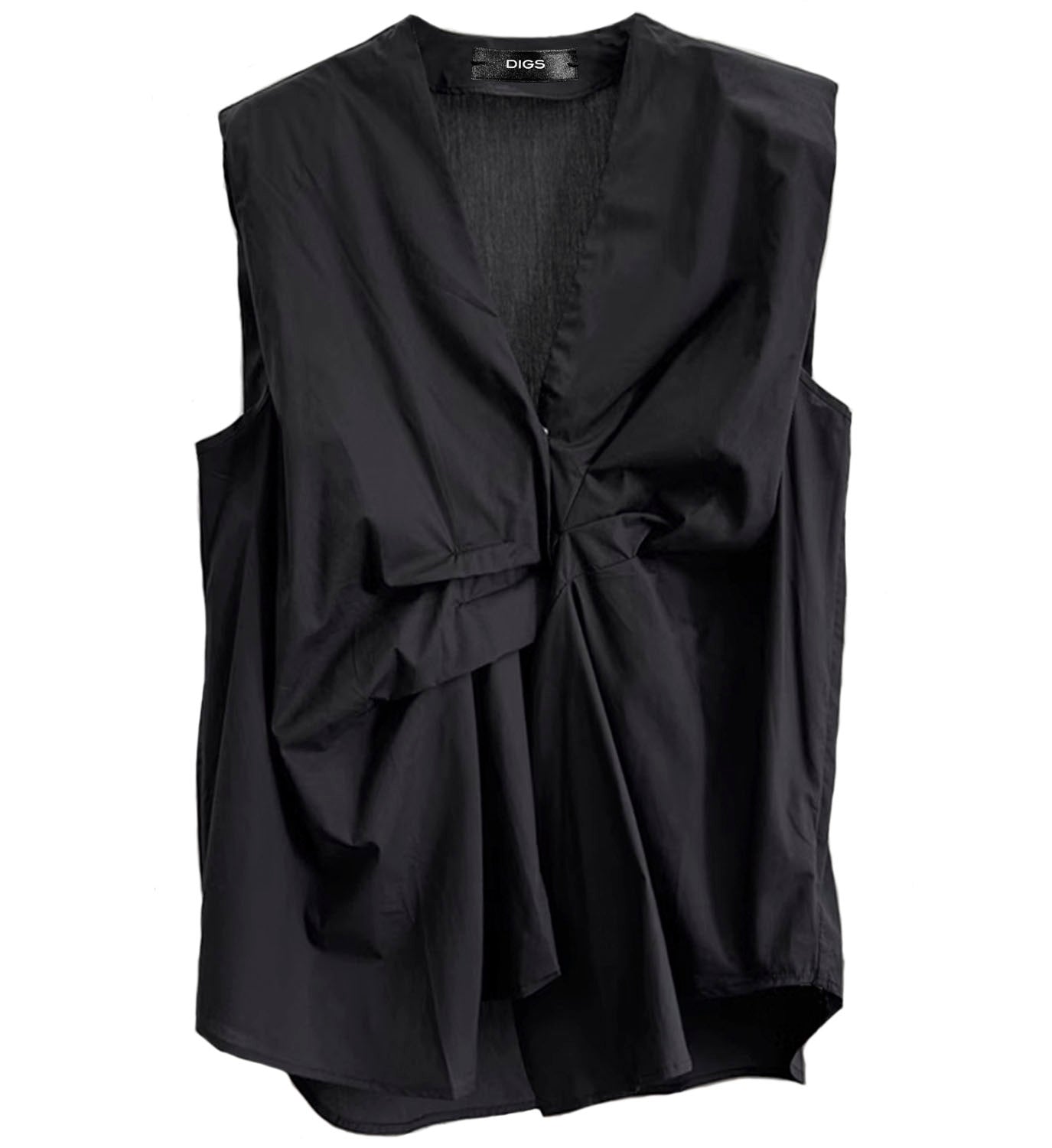 Drape Front Poplin Top - DIGS