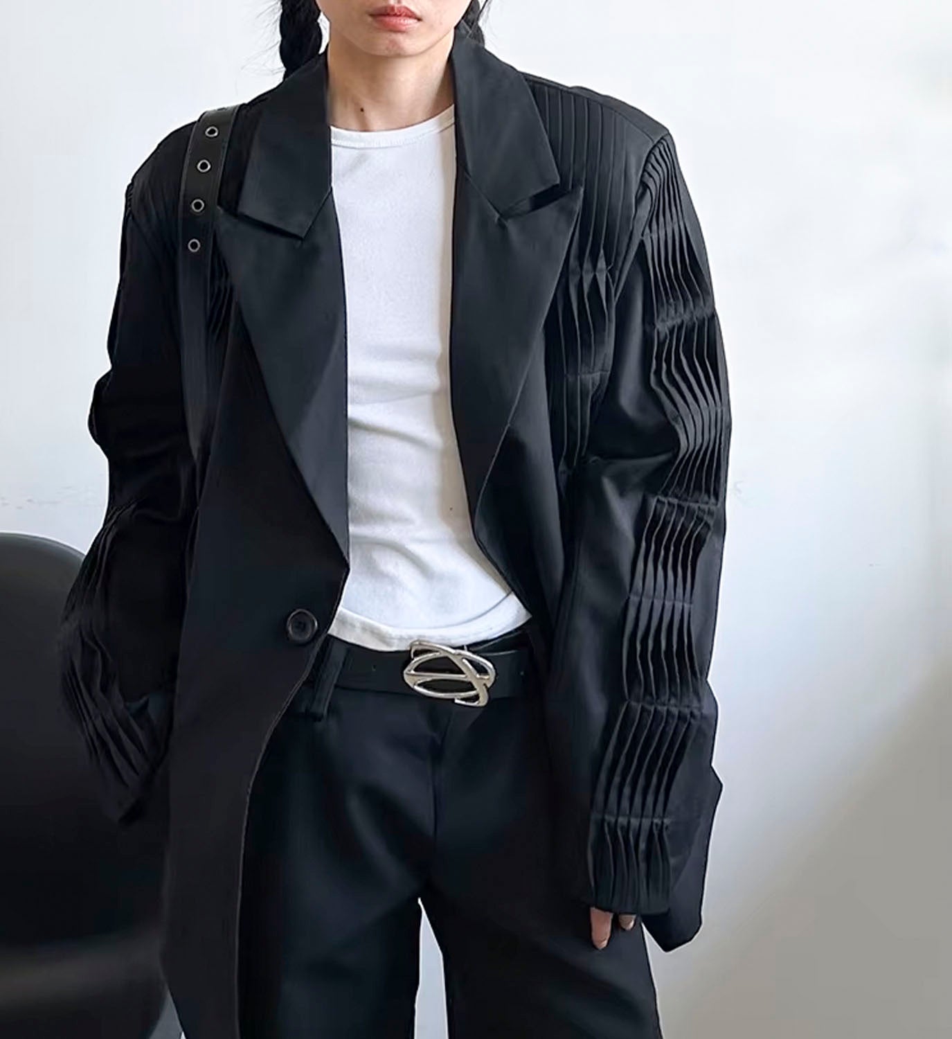 Multi Pleat Boyfriend Blazer - DIGS
