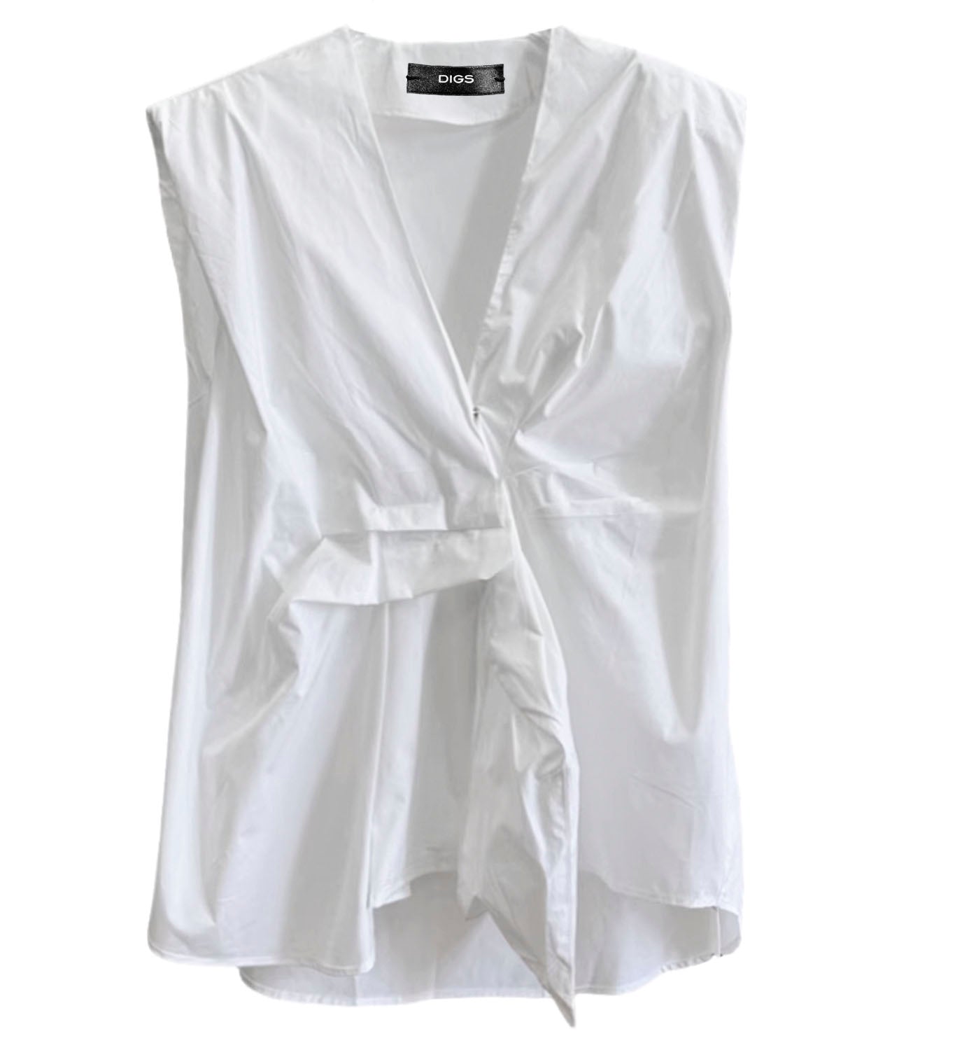 Drape Front Poplin Top - DIGS