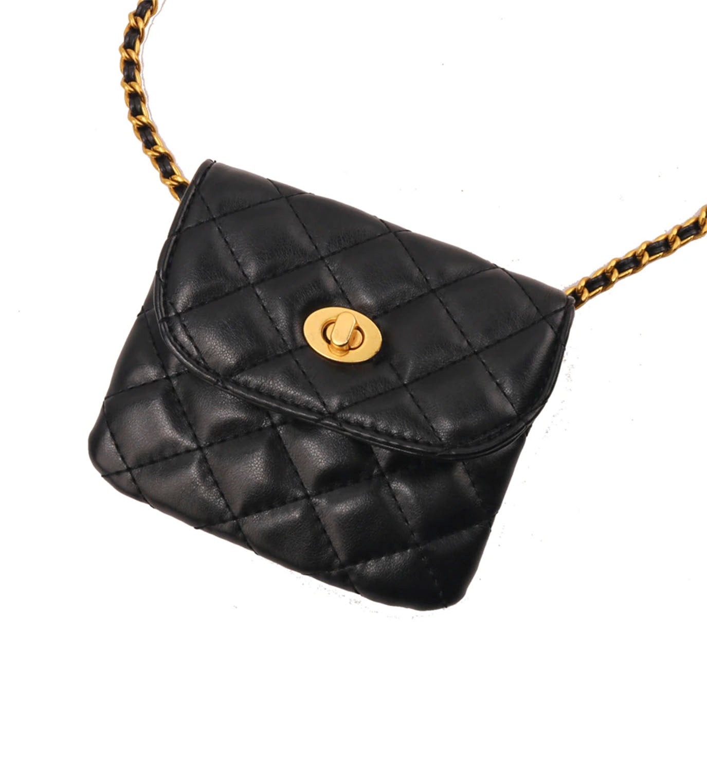 Quilted Leather Chain Pouch - DIGS