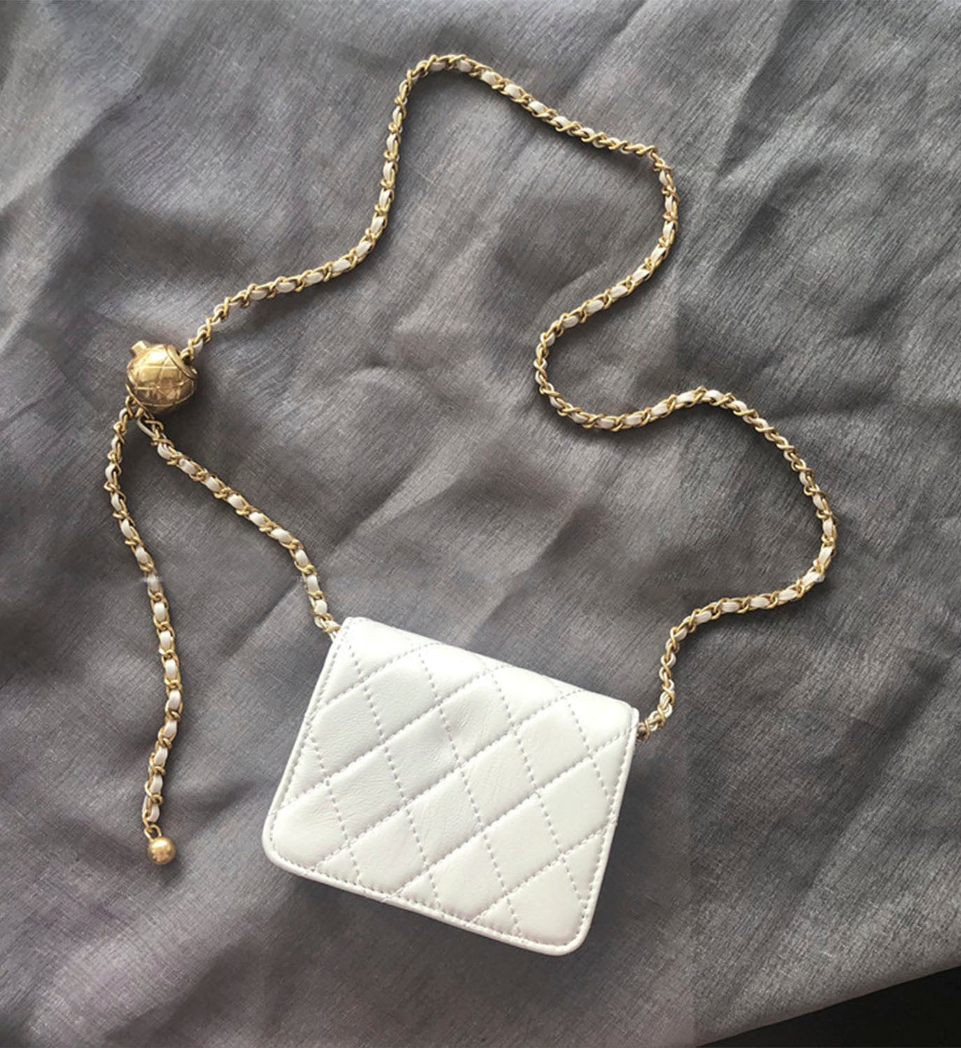 Leather Mini Quilt Chain Bag