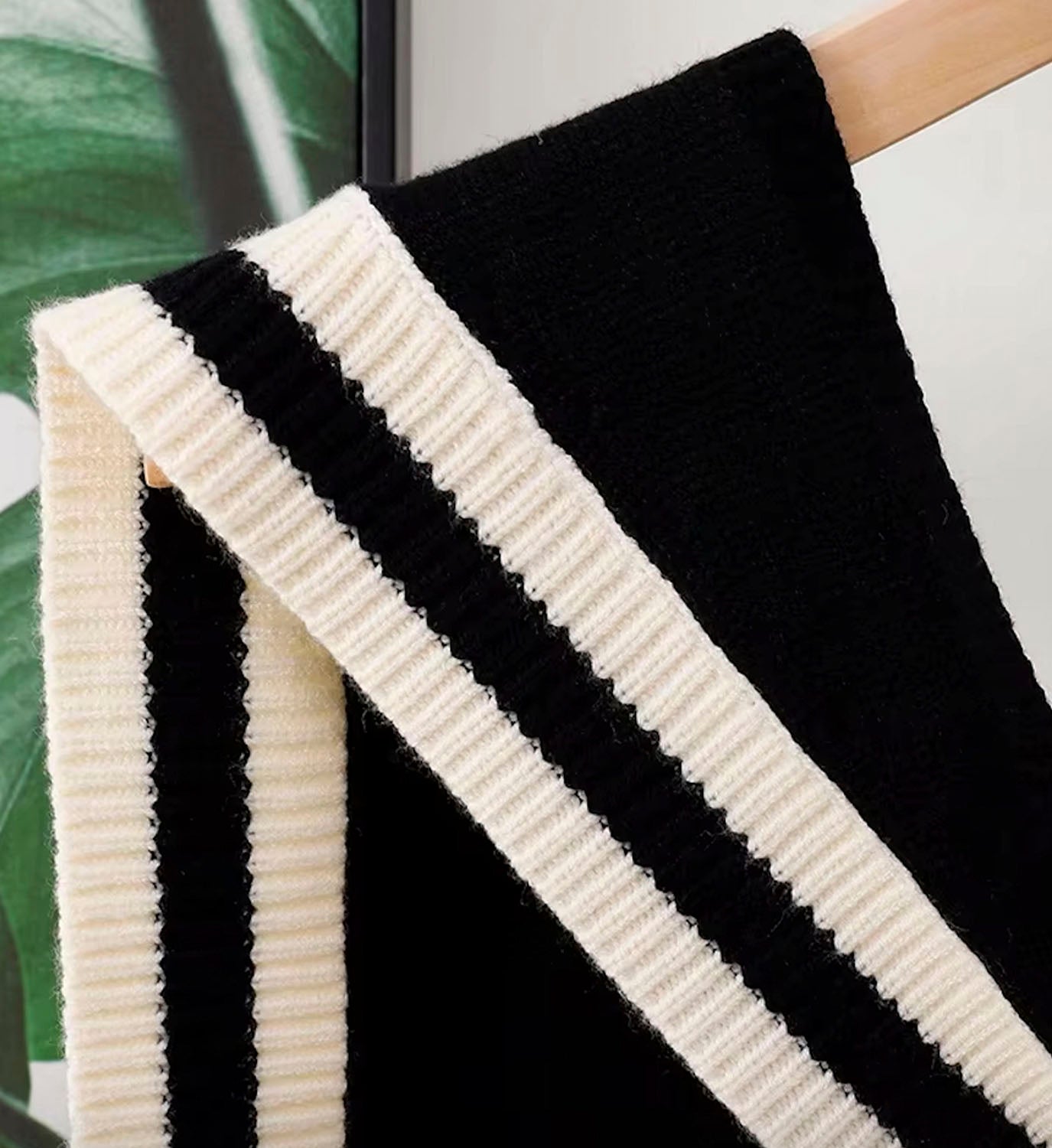Rib Stripe Shoulder Sweater