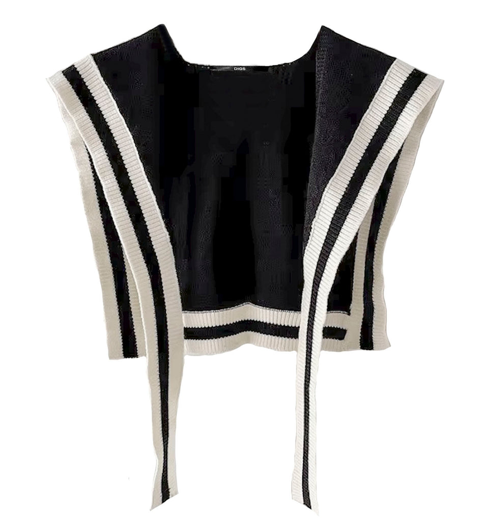 Rib Stripe Shoulder Sweater