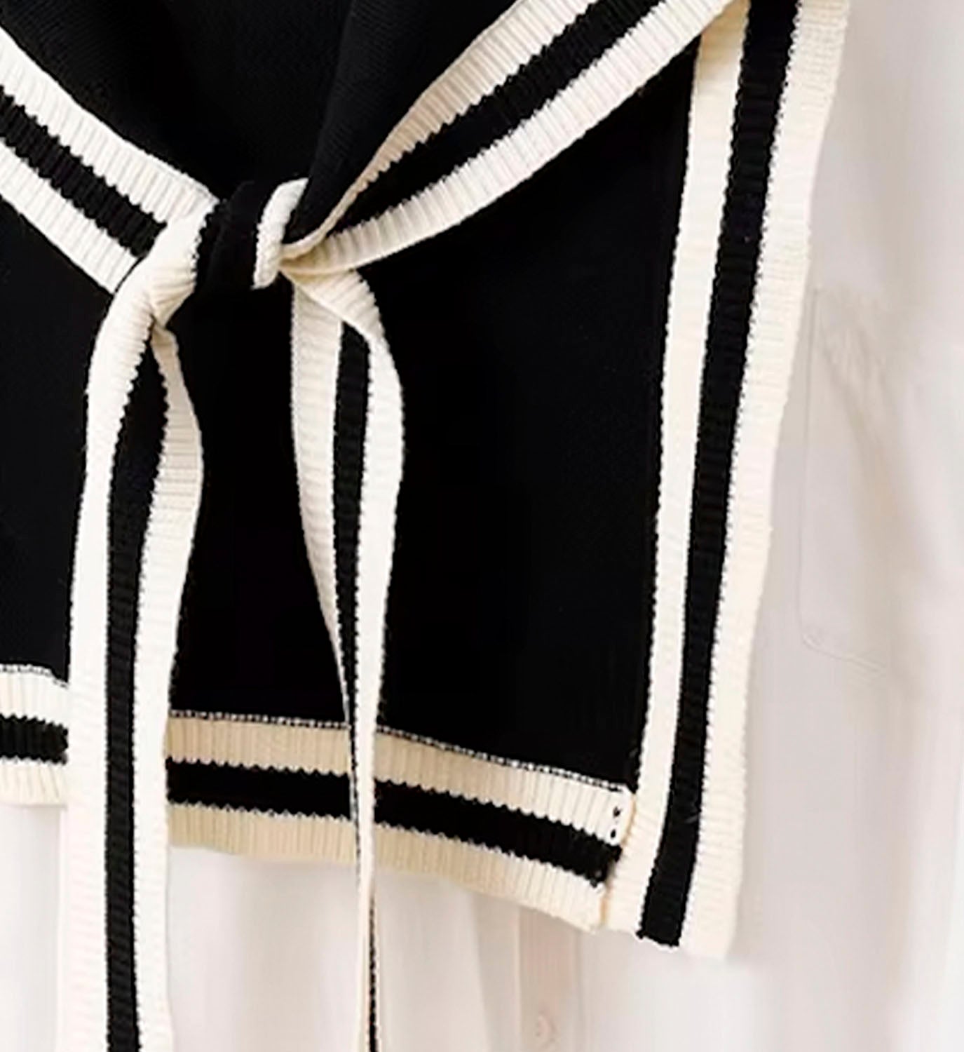 Rib Stripe Shoulder Sweater