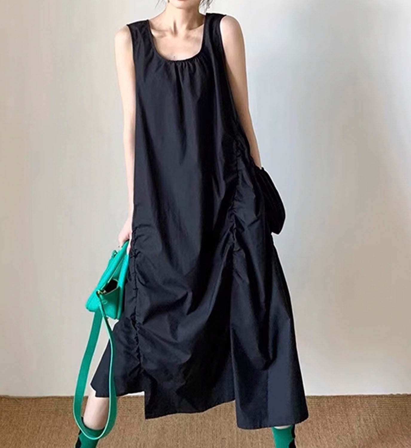 Ruched Poplin Dress - DIGS