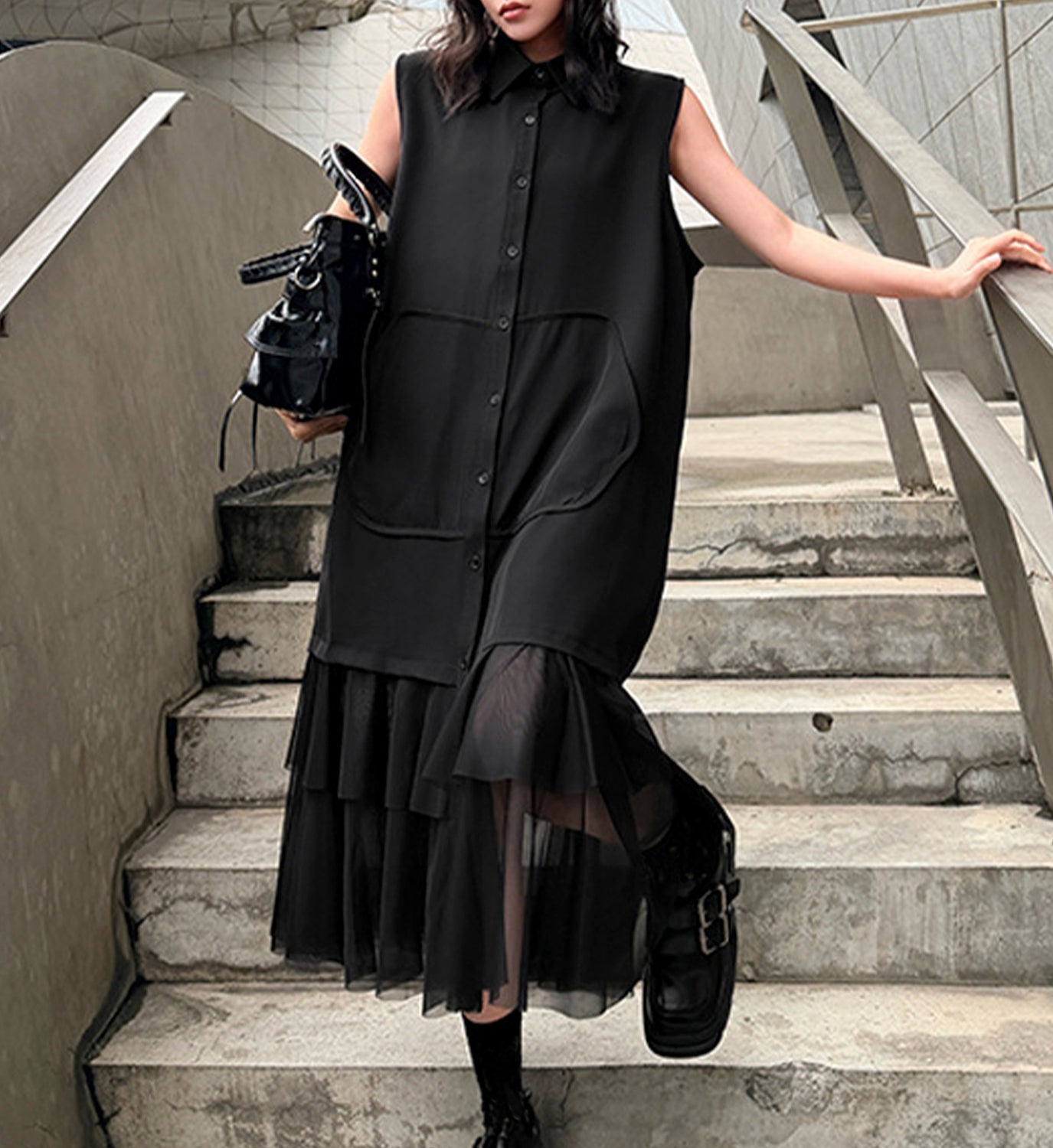 Chiffon Ruffle Midi Dress - DIGS