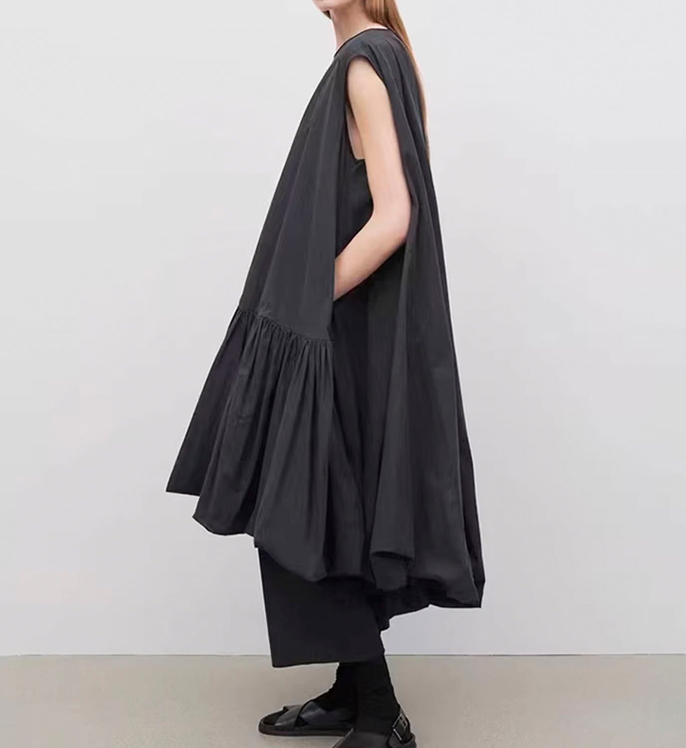 Poplin Shirred Bubble Dress - DIGS