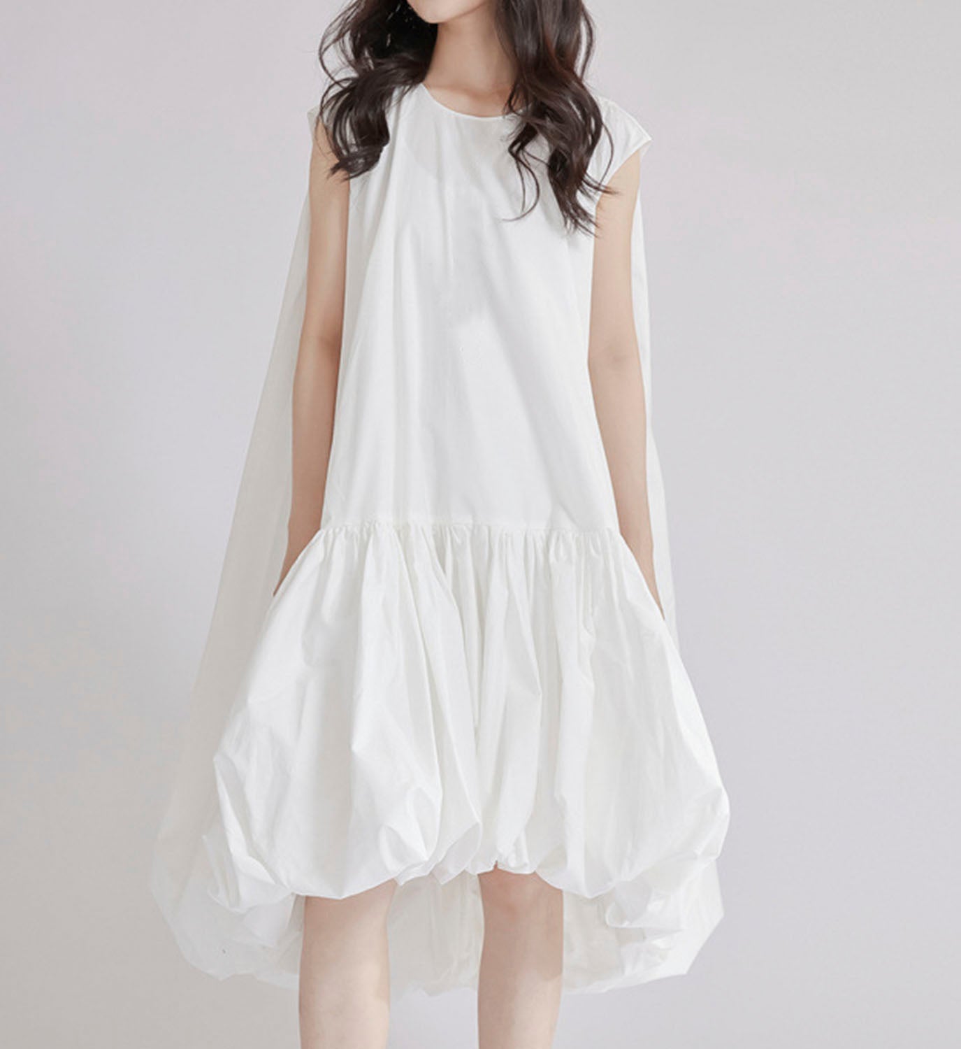 Poplin Shirred Bubble Dress - DIGS