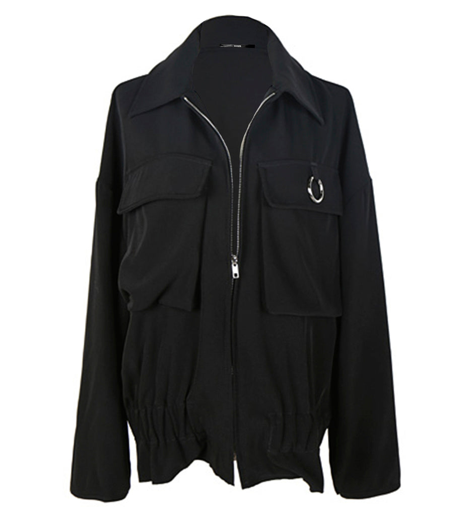 Shirred Zip Jacket