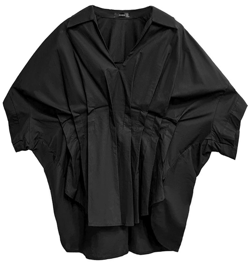 Pleat Front Poplin Top
