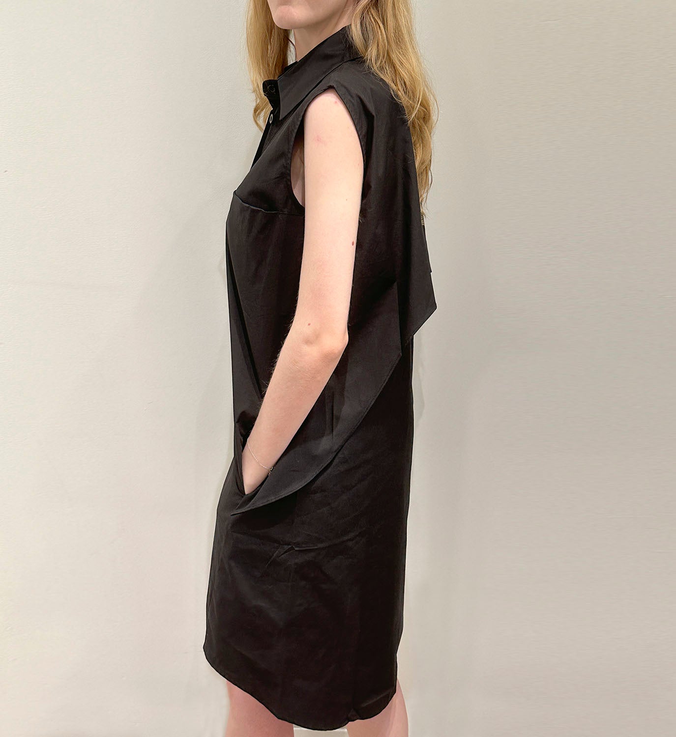 cape shirt dress Poplin Cape Shirt Dress