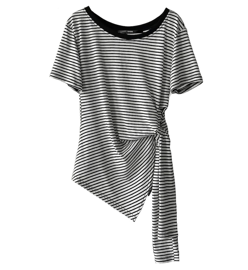 Stripe Jersey Tie Top