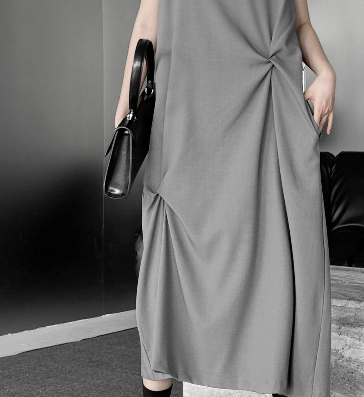 Pleat Twist Sheath Dress - DIGS